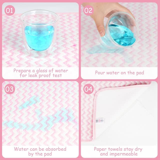 Detalle 2 de Alèse imperméable Aolso 70 x 90 cm pour apprentissage de la propreté, coussin d’absorption lavable (rose)