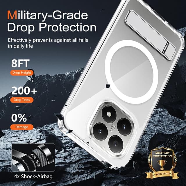 Detalle 2 de XTCASE Coque magnétique pour Xiaomi 15T 5G compatible MagSafe, transparente avec bumper TPU antichoc