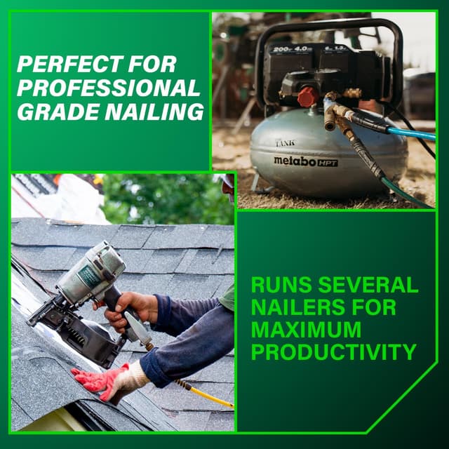 Thumbnail 3 de Metabo HPT EC914S Air Compressor 6 Gal 🛠