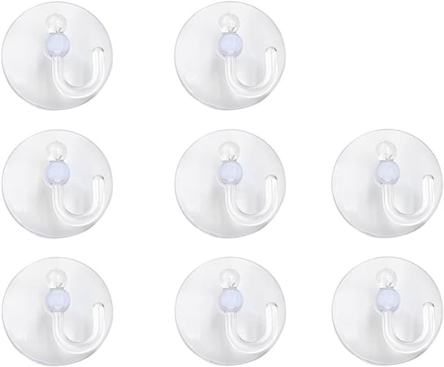 Detalle de MIETONG 8 Transparent Suction Cup Hooks (PVC) – 2 kg Heavy Duty, Reusable Hooks for Bathroom, Kitchen & Glass