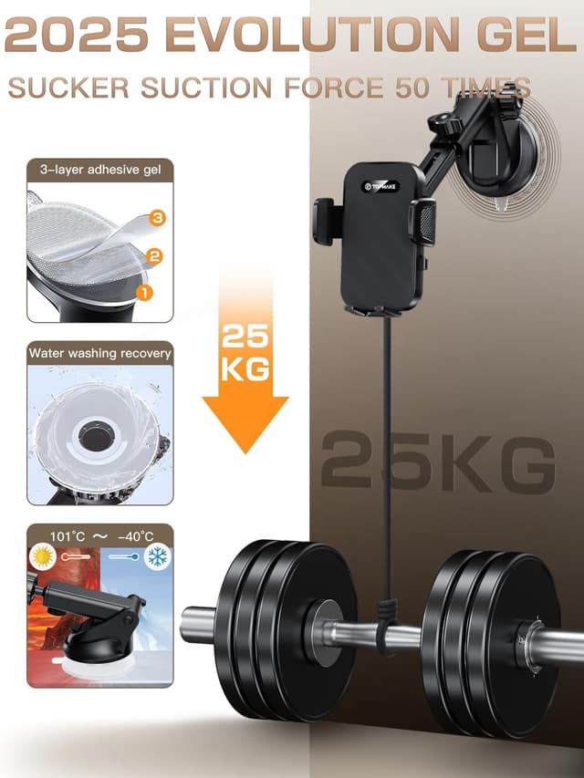 Thumbnail 1 de Topmake 3-in-1 Car Phone Holder Mount