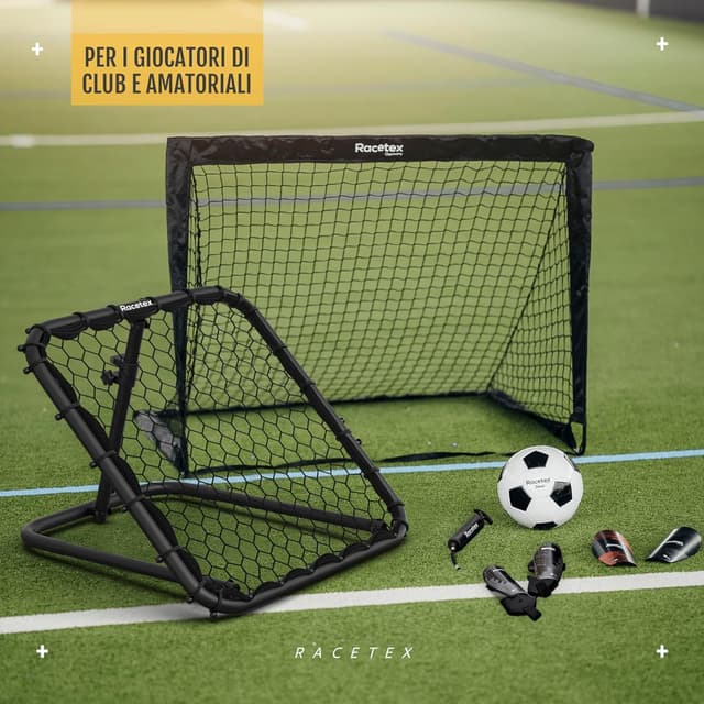 Detalle de Racetex Rimbalzo per calcio per bambini regolabile senza livello – rebounder con rete per allenare tiri, passaggi e ricezioni