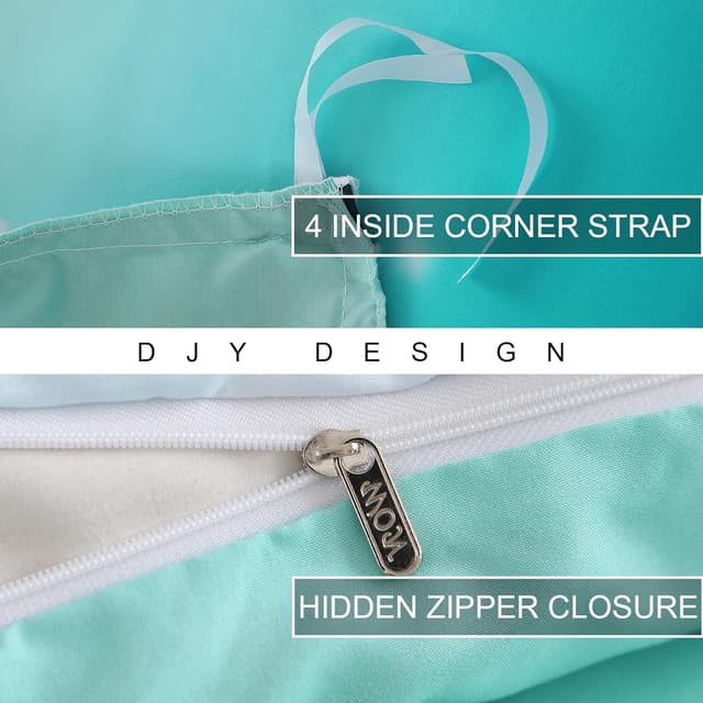 Thumbnail 6 de DJY Teal Gradient Star Bedding Set with Zipper Closure (King Size 230x220cm)