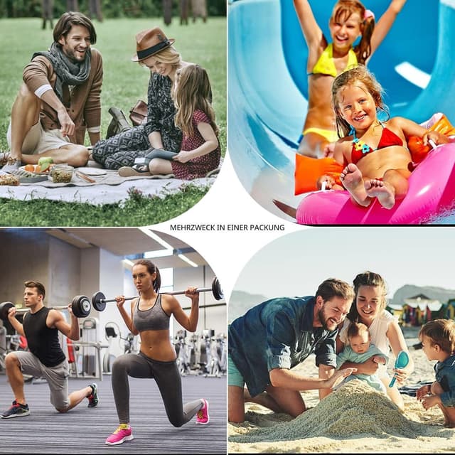 Detalle 2 de UYLIA 8-Taschen Tote Mesh Strandtasche inkl. Kühlfach – faltbar, wasserdicht für Strand, Reise & Picknick