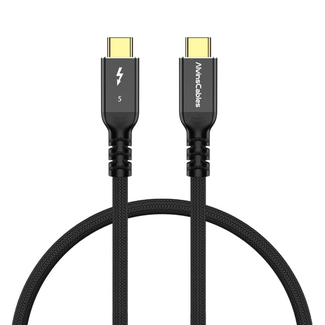 Detalle de Alvin's Cables Thunderbolt 5 Cable (1ft) – 120Gbps USB-C to USB-C with 240W USB PD and up to 16K @ 30Hz