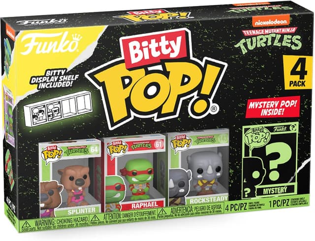 Thumbnail 1 de Funko TMNT Bitty Pop! Colección con Sorpresa y Repisa Apilable 🐢