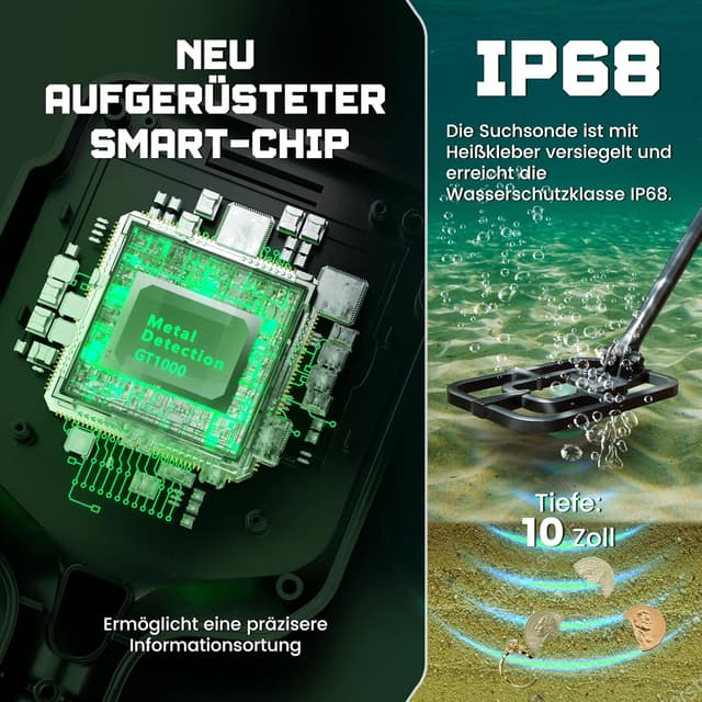 Detalle 2 de OKESAM Metalldetektor Profi für Erwachsene & Kinder – Präzisionsgerät 2000mAh