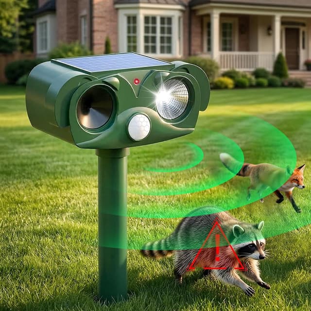 Detalle de Cat Repellent for Gardens UK Solar Cat Scarer with Strobe Light & Infrared Sensor