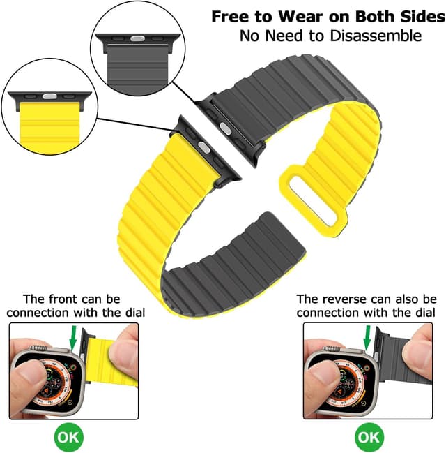 Detalle 2 de Tasikar Thin Silicone Magnetic Loop 49mm for Apple Watch