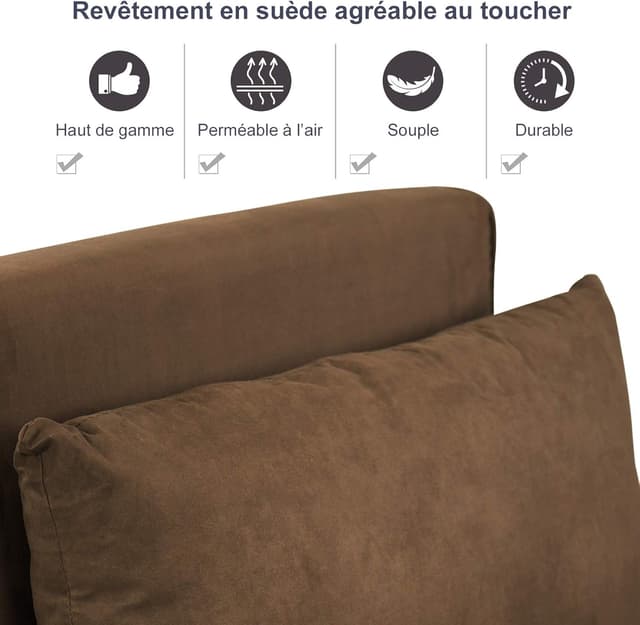 Thumbnail 3 de HOMCOM Fauteuil canapé-lit Grand Confort 1 place