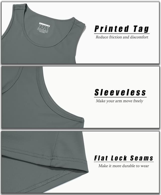 Detalle 2 de MAGCOMSEN Men’s Sleeveless Vests (UPF 50+ Quick-Dry) Vented Gym & Running Tank Top