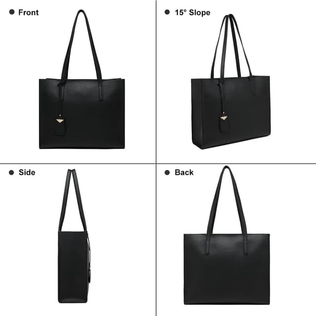 Detalle 2 de MORGLOVE Shopper Tasche A-Black, 36,5 cm