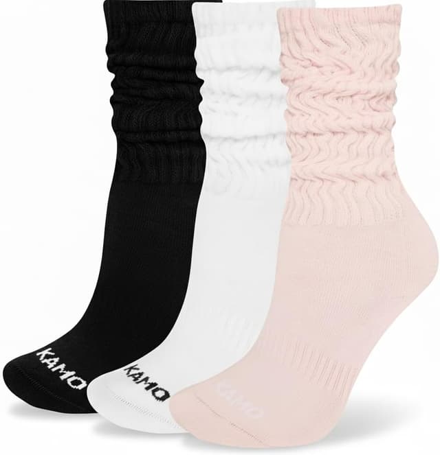 Thumbnail 6 de Kamo Fitness Cozy 3-Pair Pack Scrunch Long Crew Socks for Women (Size 5-9)