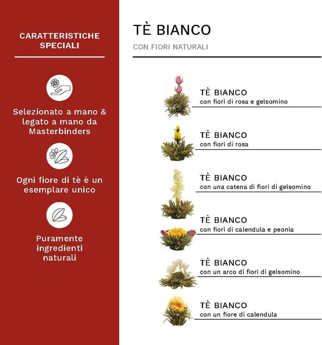 Detalle 1 de Creano 36 Fiori di Tè Bianco Set Bulk