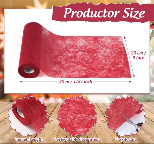 Detalle 2 de Anstore Vlies Tischläufer Rot 23 cm x 30 m