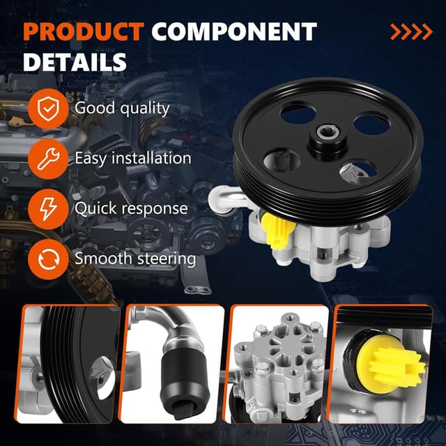 Detalle de Daysyore 21-5223 Power Steering Pump with Pulley (OE-Quality Replacement for 2001–2007 Town & Country/Caravan 3.3L–3.8L)