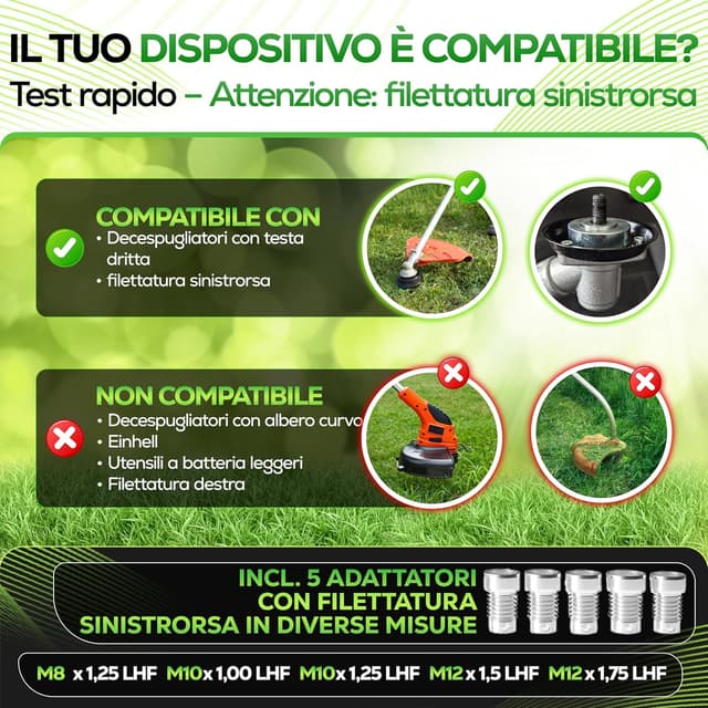 Detalle de Heckenpracht testina di filo per decespugliatore con sistema Tap & Go ed Easyload, bobina con 5 adattatori