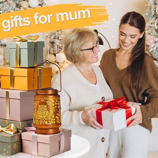 Detalle de Owl Gifts for Women solar owl garden lantern (outdoor LED) with antique bronze look and automatic light sensor