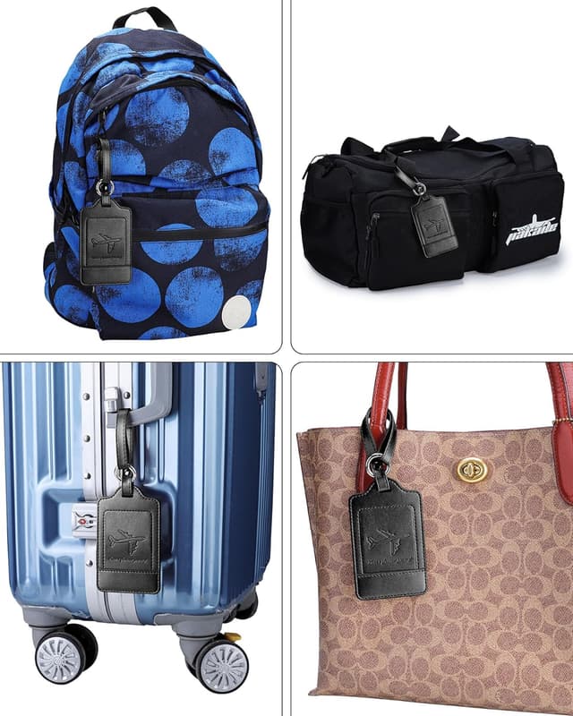 Detalle de Teskyer 3 Pack PU Leather Luggage Tags with Name ID Card