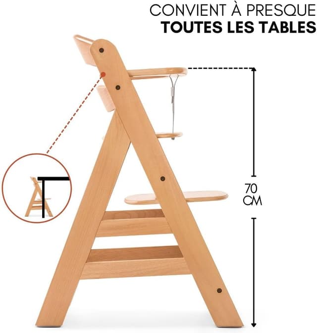 Detalle de hauck Chaise Haute Bébé Alpha Plus Premium 4-en-1 évolutive avec siège amovible et harnais 5 points