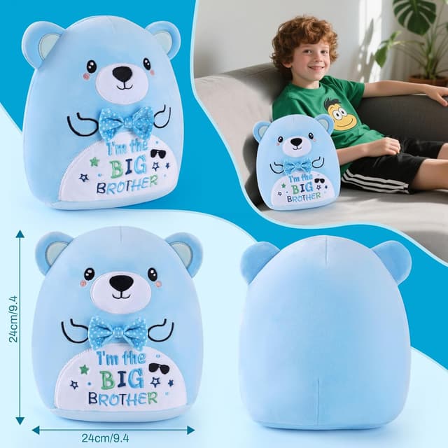 Detalle de CozDazz Big Brother Bear 8-inch Blue Plush Teddy (I’m the Big Brother) stuffed gift