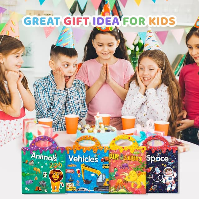 Thumbnail 5 de GUYUCOM 4 Pack Wiederverwendbares 3D-Stickerbuch für Kinder