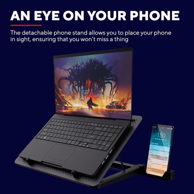 Detalle 1 de Trust Gaming GXT 1125, support refroidissant 5 ventilateurs