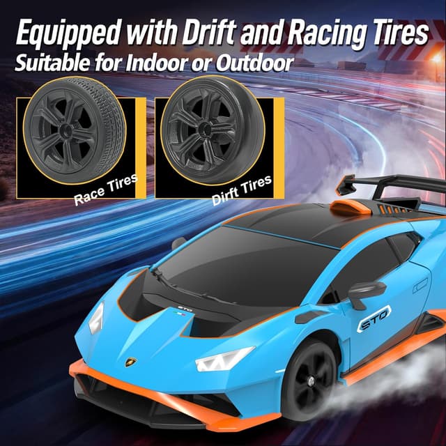 Thumbnail 4 de YONCHER Lamborghini 1:24 RC Drift Auto Blau