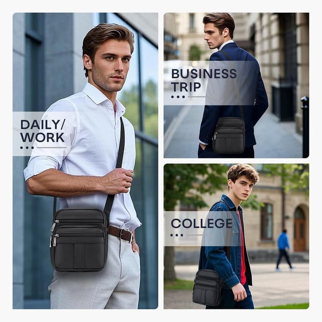 Detalle de BAGZY Borsello Uomo Pelle 17x21 cm