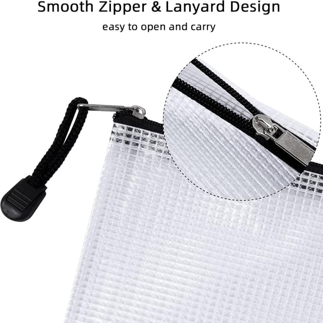 Detalle de Plastic Wallets A4 Zip Folder 24 pack