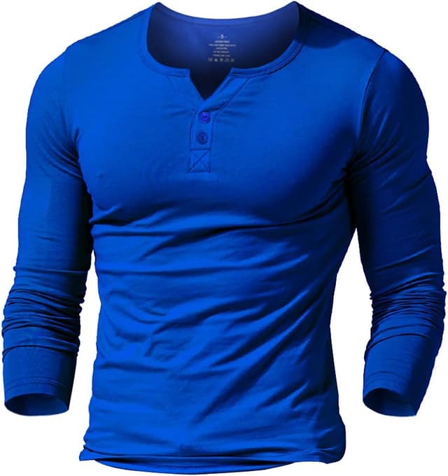 Thumbnail 6 de T-shirt Henley manches courtes en coton extensible à col V avec boutonnage – pour homme, Muscle Slim Fit