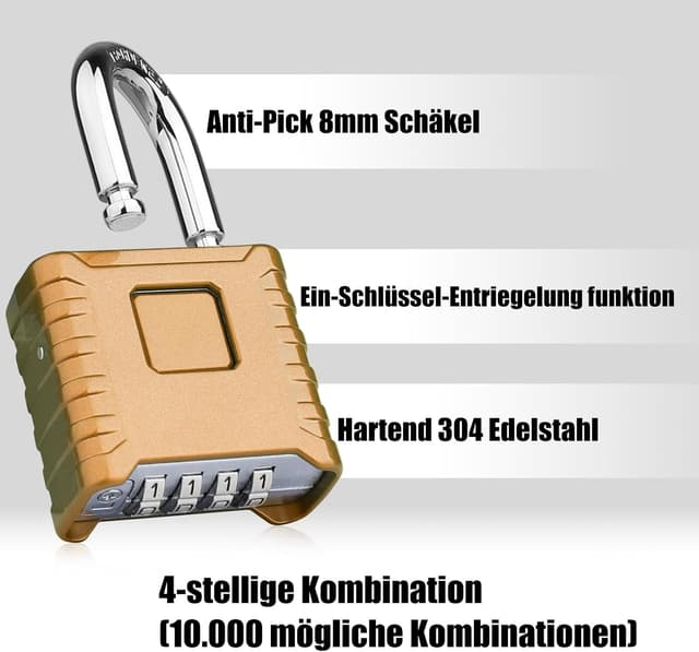 Thumbnail 2 de Diyife Schwer Zahlenschloss 52MM 4-stellig