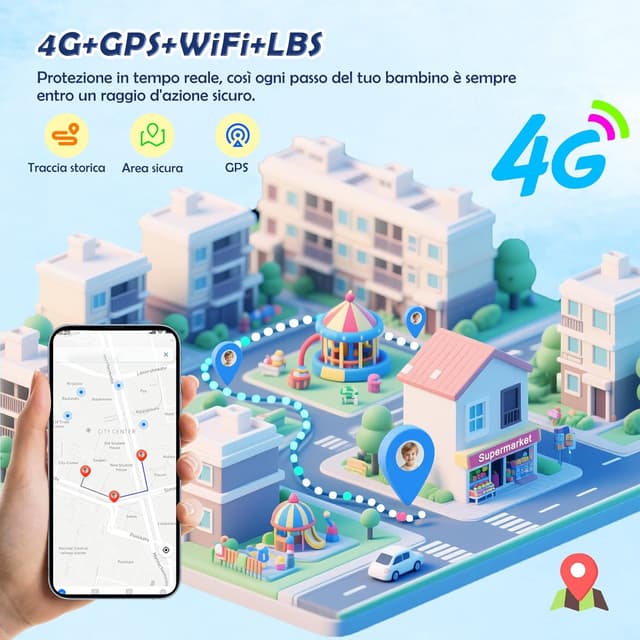 Detalle 2 de Baolubao 4G Smartwatch Bambini da 1,75" con GPS, videochiamate e pulsante SOS