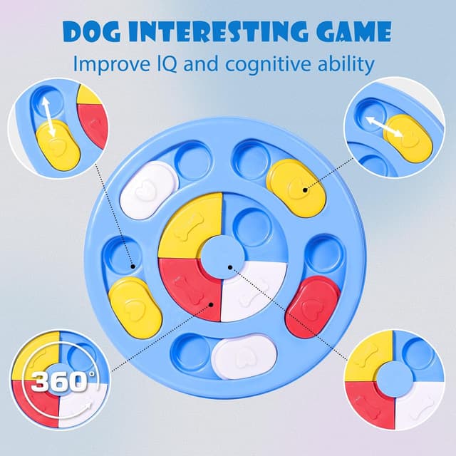 Detalle de TRIGRAND Giocattolo intelligente per cani con puzzle per cibo ad alimentazione lenta (azzurro cielo)
