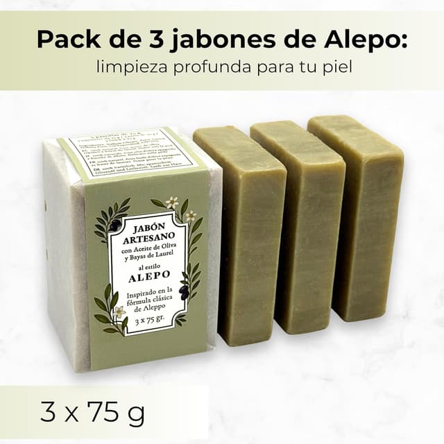 Detalle 2 de CABRERIZO SOAP 3x75 g Jabón de Alepo natural
