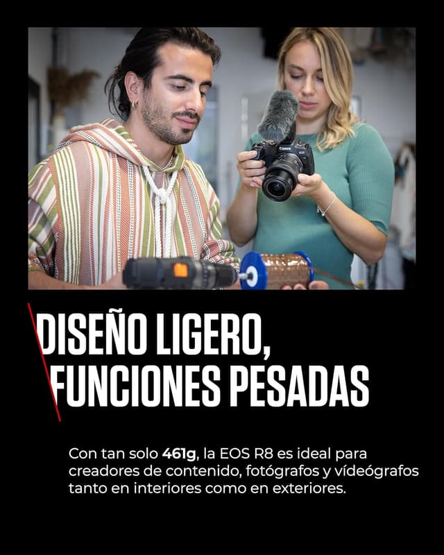 Detalle 2 de Canon EOS R8 Cámara Mirrorless Full Frame 📷 24.2 MP 4K 60fps