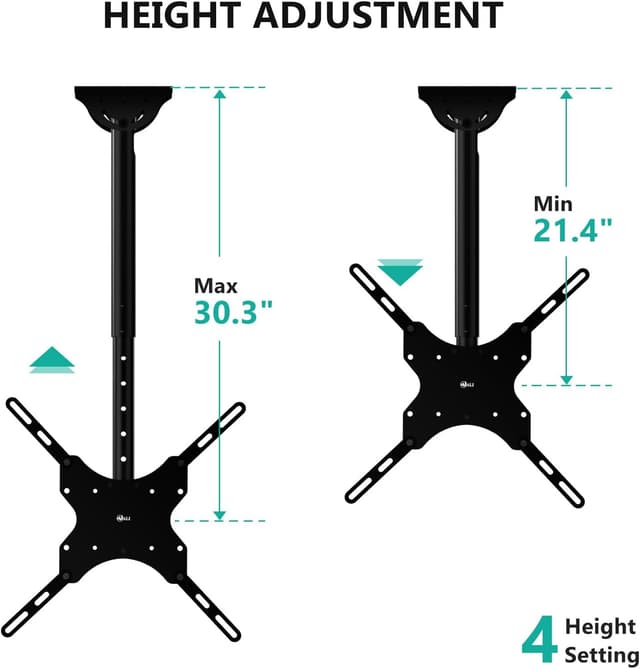 Detalle de WALI CM2665 Ceiling TV Mount 110 lbs