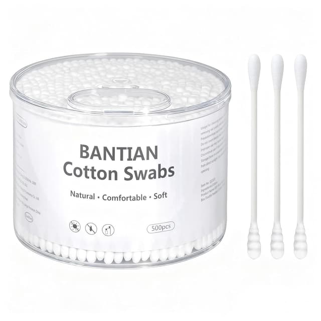 Detalle de Carehabi 500 Stück Wattestäbchen 100% plastikfrei