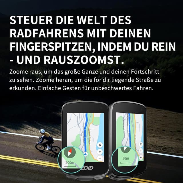 Detalle de GEOID CC700 Pro GPS-Fahrradcomputer mit 2,8-Zoll Touchscreen, Karten-Navigation und ANT+ & Bluetooth
