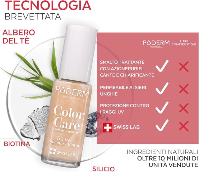 Thumbnail 3 de PODERM Micosi delle unghie smalto colorato con Tea Tree (Swiss Made) – mani e piedi