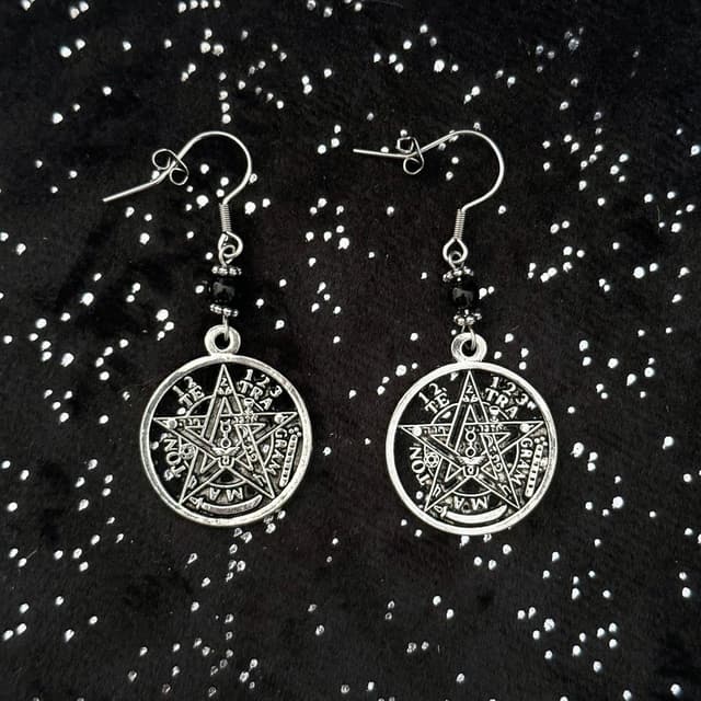 Thumbnail 4 de SIMBOLIKS Tetragrammaton Pendientes Ónix Gancho