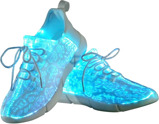 Detalle de Shinmax Chaussures LED lumineuses rechargeables USB – baskets à fibre optique unisexes (7 couleurs, 4 modes)
