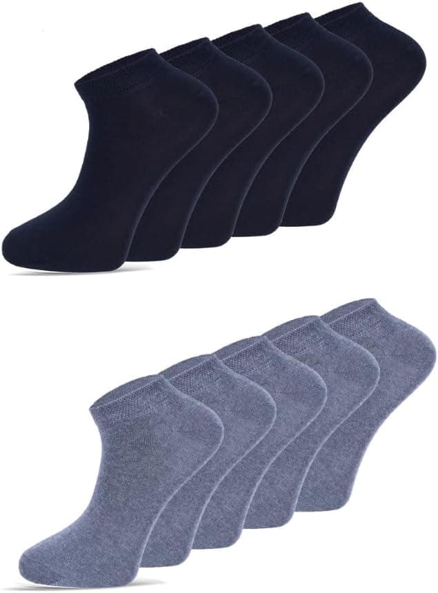 Detalle de dabisocks Sneaker Socken Herren & Damen – 10 Paar Premium Baumwollsocken in Schwarz, Weiß & Grau (35-49)