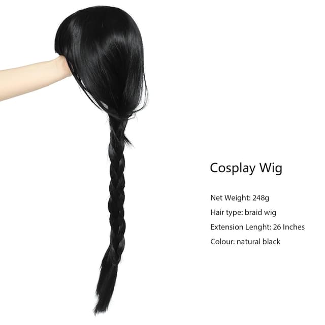 Detalle 2 de 26 Zoll geflochtene Perücke für Halloween