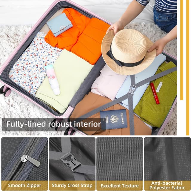 Thumbnail 6 de LARVENDER 3-Piece Hardside Luggage Set 20in