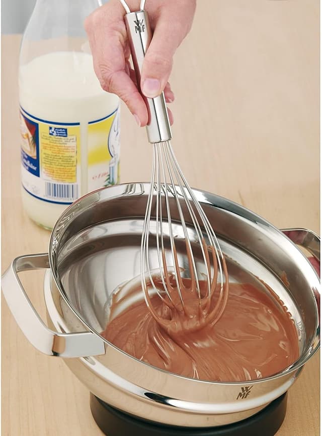 Detalle de WMF Profi Plus Schneebesen 25 cm (Cromargan Edelstahl teilmattiert), 1× Rührbesen mit Aufhängöse