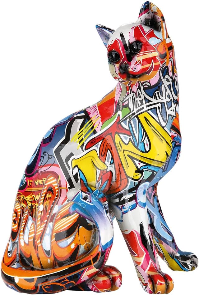 Detalle de Casablanca modernes Design Figurine de chat Pop Art multicolore (23 x 29 cm)