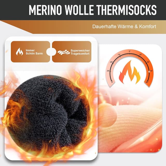 Detalle de Niorasen Merino Socken Thermo, 3 Paar