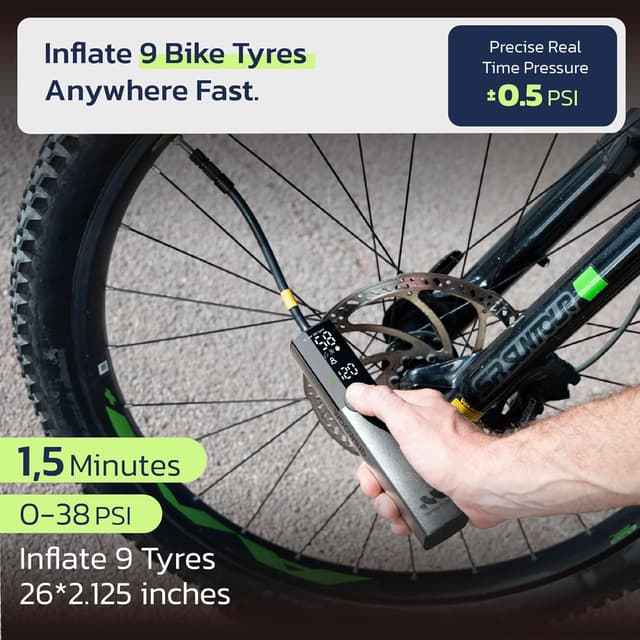 Detalle 2 de Woowind Ventus Ride 150 PSI bike pump