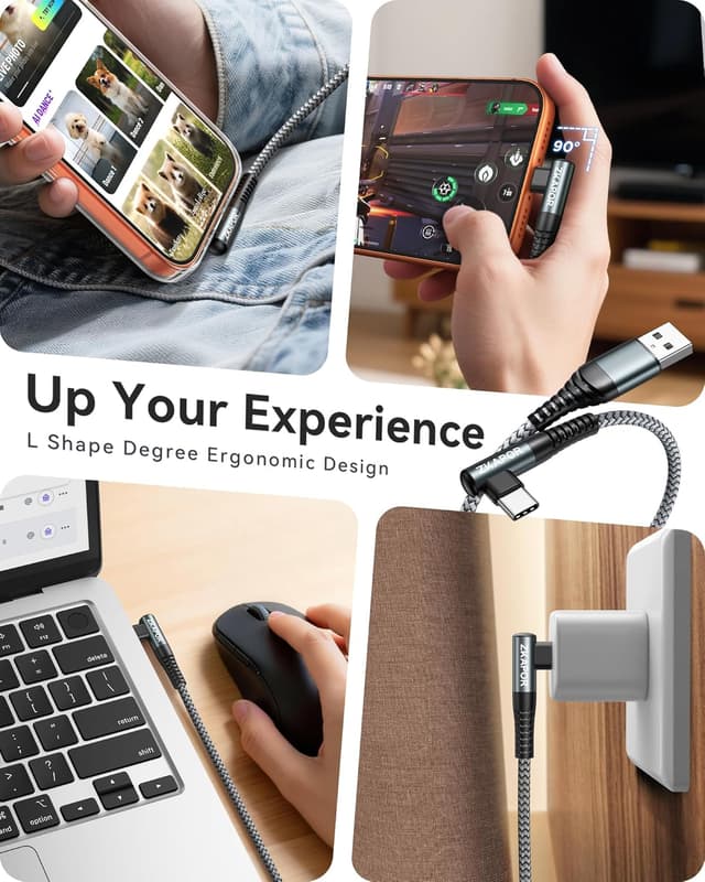 Thumbnail 4 de ZKAPOR USB C Kabel 2er Set 2 m 90°